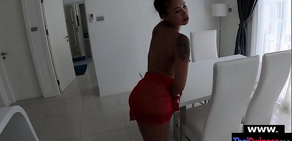  Real amateur Thai housewife POV style blowjob and fuck